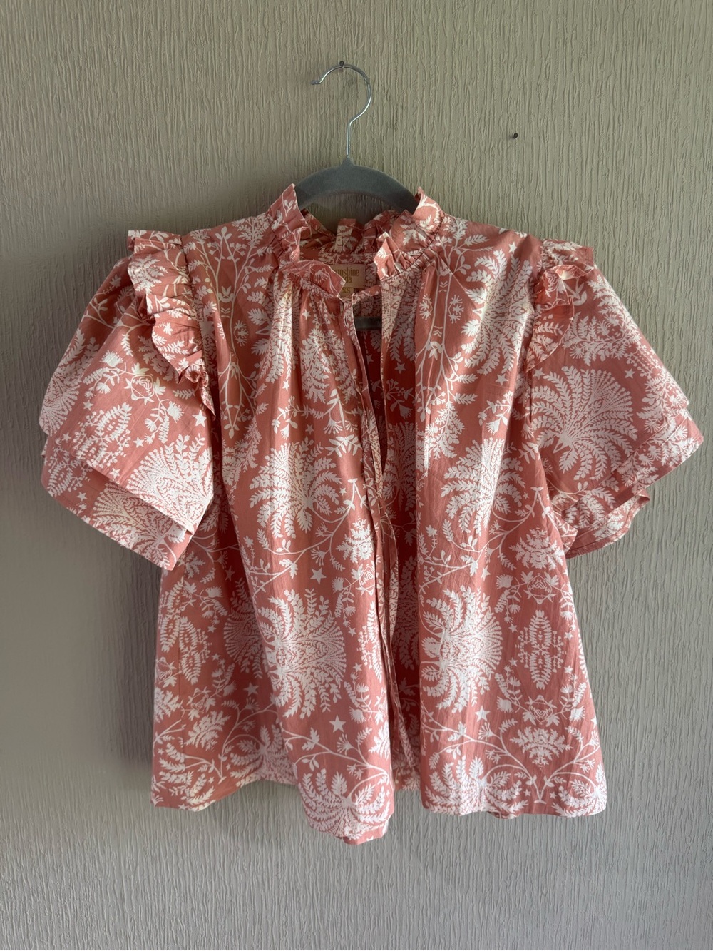 Sunshine Tienda Rose Gilded Palm Gemma Top XS nwot